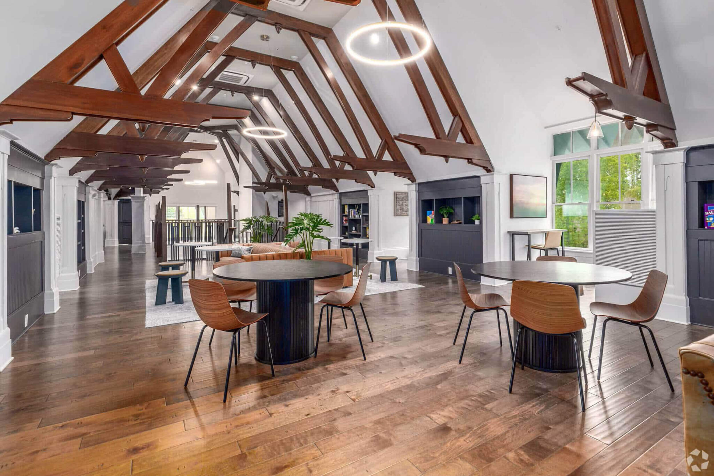 Arcadia renovated common space with cathedral ceilings