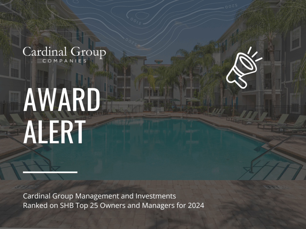 Award 2 1 1024x768 - Cardinal Group ​Improves Rankings in Top 25 Managers and Owners in Student Housing Business