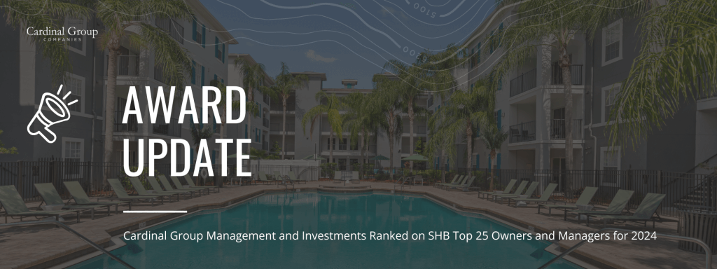 Award 5 1024x384 - Cardinal Group ​Improves Rankings in Top 25 Managers and Owners in Student Housing Business