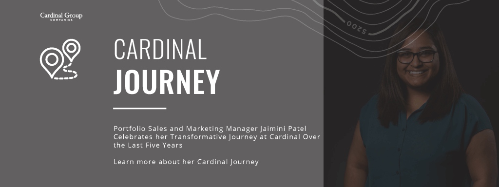J. Patel Anniversary Headers 1024x384 - Portfolio Sales and Marketing Manager Jaimini Patel Celebrates her Transformative Journey at Cardinal Over the Last Five Years