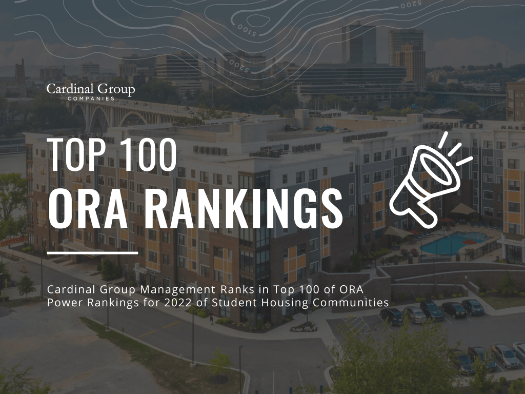 ORA Student Ranking Thumbnail 1024x768 - Cardinal Group Management ​Ranks in Top 100 of ORA Power Rankings for 2022 of Student Housing Communities