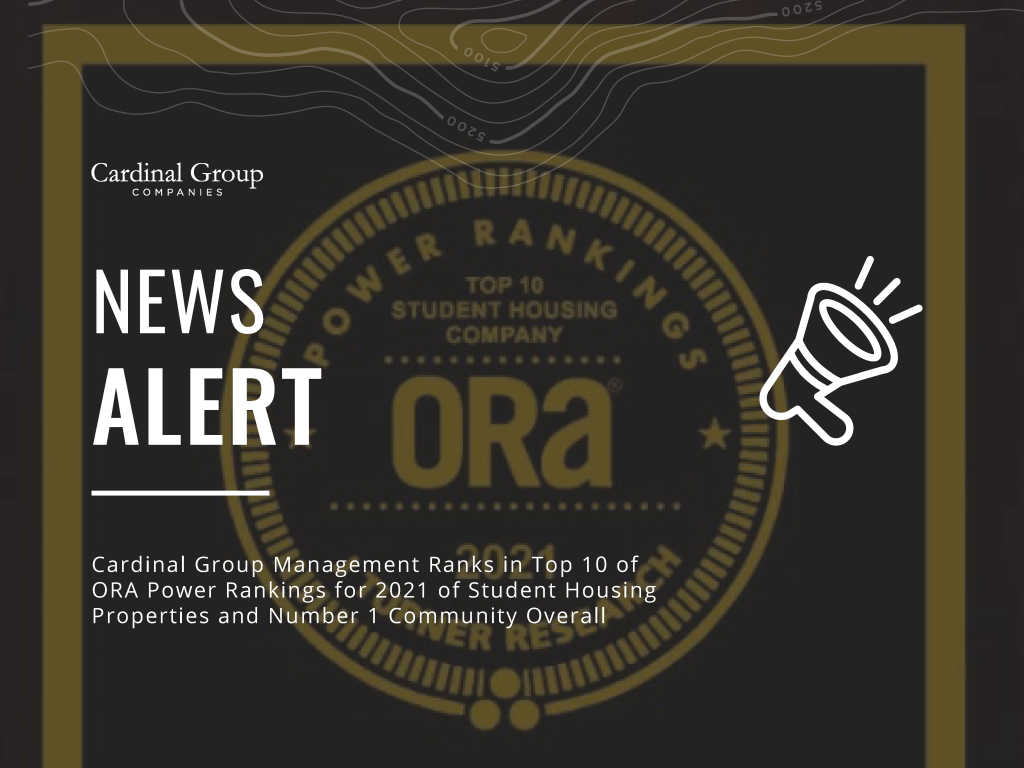 ORA Student THUMB 1024x768 - Cardinal Group Management ​Ranks in Top 10 of ORA Power Rankings for 2021 of Student Housing Properties and Number 1 Community Overall