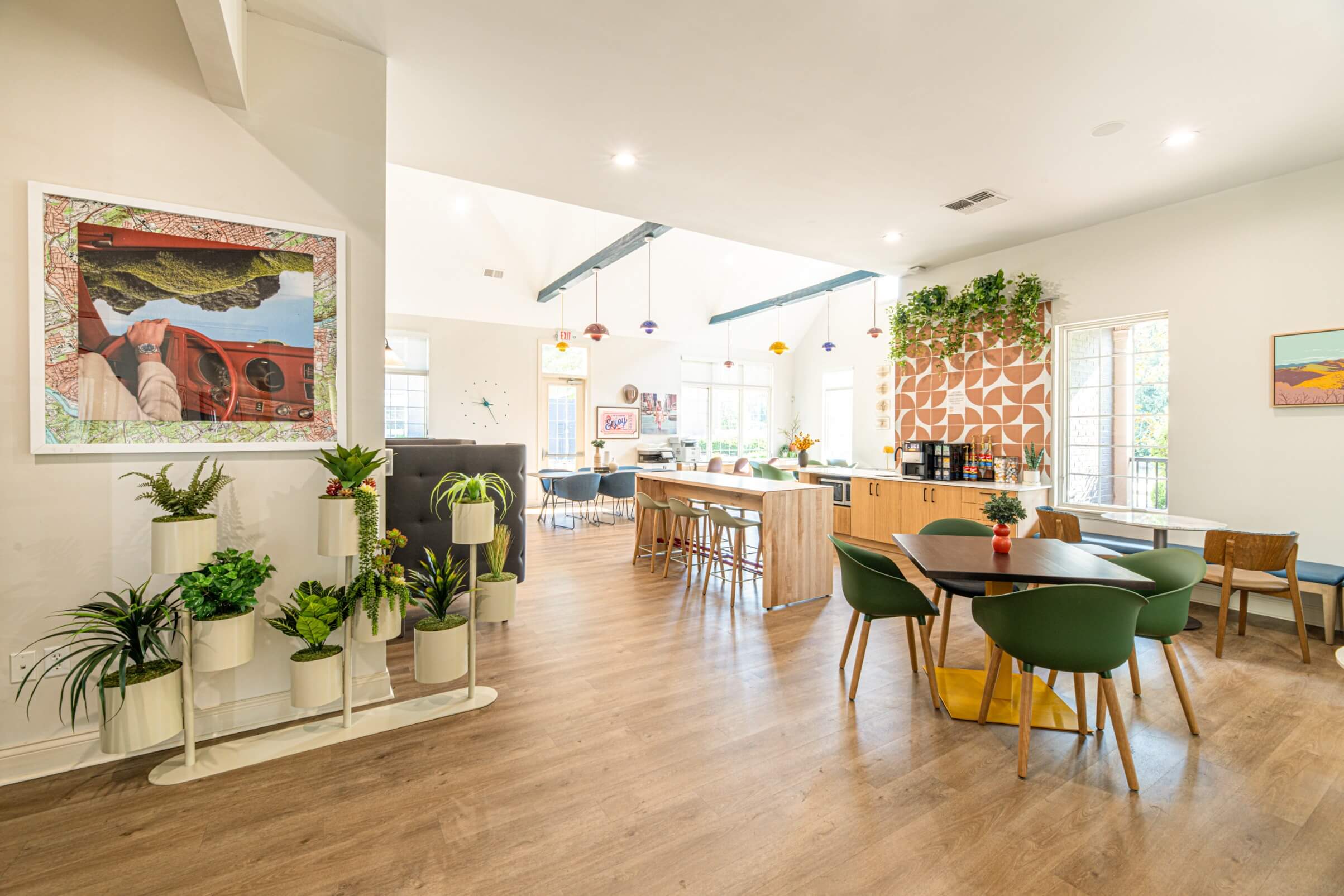 Renovated study lounge and kitchen at Quarry Trail