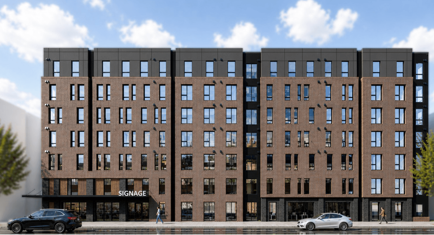 Streetview rendering of Cardinal Group new development project in Champaign, IL